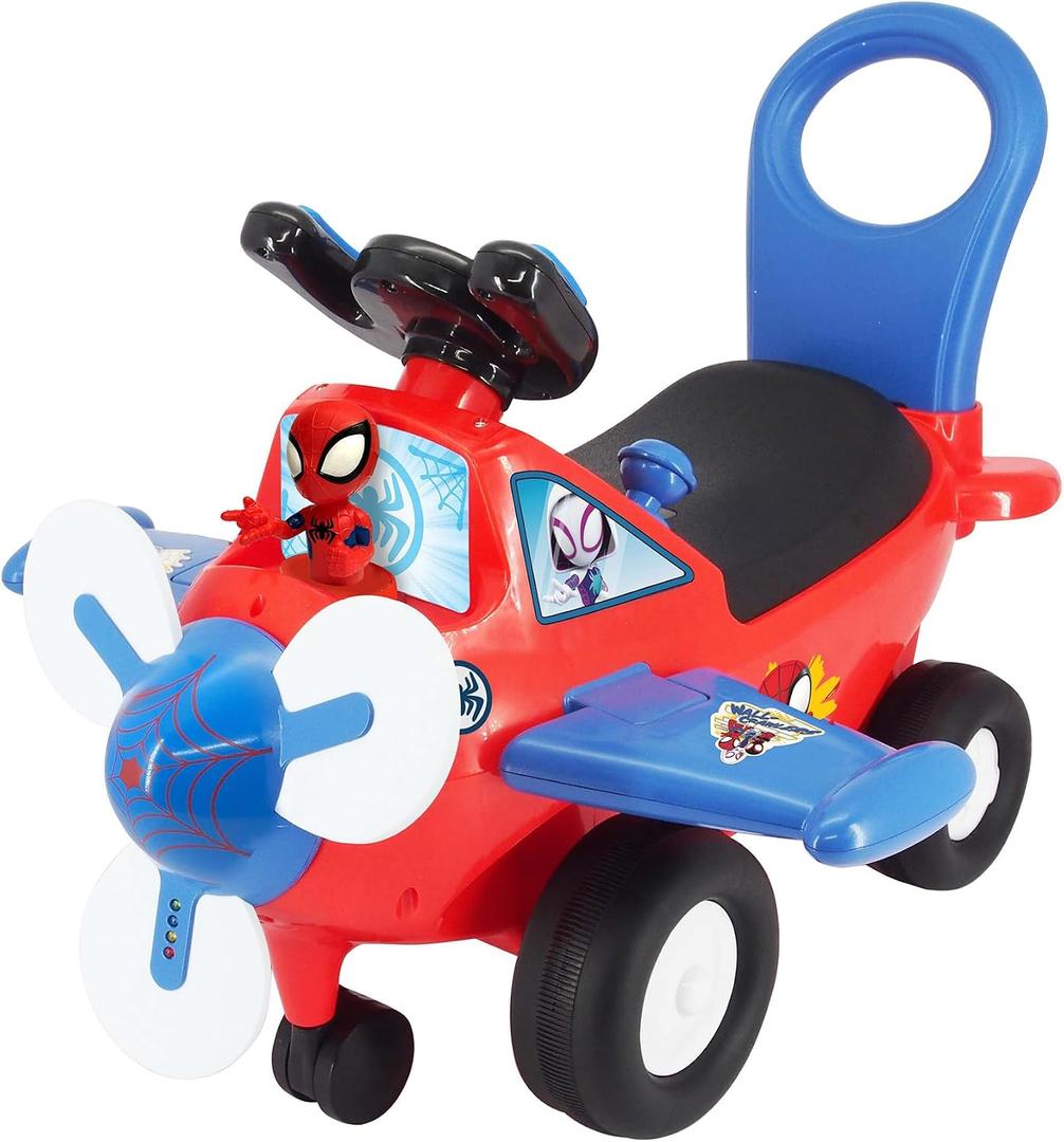 Kiddieland Spidey Lights & Sounds Activity Plane for Toddlers, Interactive Toy Airplane with Flashing Propeller, Engine Effects, Durable Safe Design, Ages 1236 Months