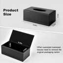 6 Pack Fashion Leather Tissue Box Cover - Tissue Box Cover Rectangle for Bathroom Kitchen Bedroom Office with Magnetic Locking Bottom (Black)