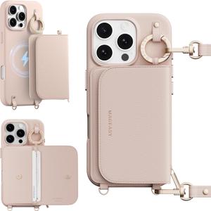 MAGEASY Designed for iPhone 16 Pro Wallet Case 6.3" - Detachable Wallet Case with Crossbody Strap, 16ft Ultimate Drop Protection, [The Only Phone Case with Purse Compatible with MagSafe] | Pouch M