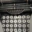 5-Pc. Retro Typewriter Coaster Set - Vintage Style with 4 Coasters & Sturdy Typewriter Holder, Protects Surfaces from Rings, Distressed Metallic Finish