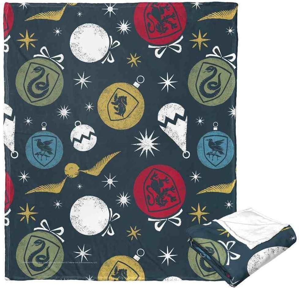 Northwest Warner Bros. Harry Potter House Ornaments Silk Touch Throw Blanket, Cozy for All Seasons, Lightweight for Couch, Sofa, Boys Girls Bedding, 50x60 Inches