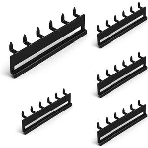 Pegboard Adaptor 5 Pack - Peg Board Adaptor for Slatwall Storage Bins, Slatbin Adaptors, Pegboard Wall Organizer for Garage, Workshops & Retail Store (Black)