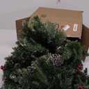 ATDAWN 9 Foot Christmas Lighted Garland, Battery Operated Christmas Garland with Lights, Garland Wreath with Pine Cones for Indoor Home Winter Holiday New Year Xmas Decorations