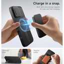 SURITCH for iPhone 16 Pro Max Case with Magnetic Camera Slide Cover and Adjustable Kickstand, Compatible with MagSafe, Shockproof Bumper Case Slim Protective Cover 6.9 Inch, Black