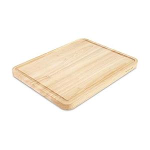 KitchenAid Classic Rubberwood Cutting Board with Perimeter Trench, Reversible Chopping Board, 11-inch x 14-Inch, Natural