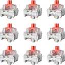 Gngzyte Mechanical Gaming Keyboard Red Switches, 3 Pin 50gf RGB SMT Linear Switch, Dustproof and Waterproof Switch (Red, 36PCS)