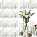 72pcs Glass Cylinder Vases for Centerpieces,Clear Flower Vases for Wedding Decorations and Indoor Home Decor, Hurricane Candle Holder for Table Shelf, Party