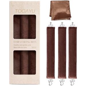Togayu Heatless Curls, Heatless Curls Overnight Hair Care Set - Jumbo Velvet Hair Curlers to Sleep In, Soft Heatless Curling Rods for All Hair Types