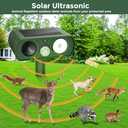 Upgraded Solar Ultrasonic Animal Repellent Outdoor, Deer Repellent Devices Squirrel Cat Raccoon Rabbit Dog Deterrent, Keep Skunk Away Motion Detection with Flash Light for Yard Garden Lawn 2PACK, Green