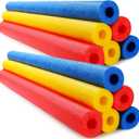 Hollowfly 12 Pcs Pool Noodles Bulk Foam Swimming Noodles Small Hollow Bright Foam Tube Pool Sticks for Craft Projects Adults Swimming Floating (40 x 1.6 Inches,Red&Yellow&Blue)