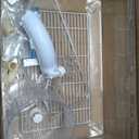 2-Floor Hamster and Guinea Pig Cage,Deluxe Rat Habitat, Acrylic Clear Transparent View Small Animal Enclosure with Slide(Transparent:17"x14"x12")