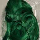 MAGQOO Green Wig Women Girls Emerald Dark Green Bob Wig Short Curly Wavy Wigs Side Part Synthetic Heat Resistant Cosplay Costume Party Wigs