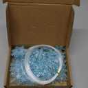 48 Pcs Christmas Acrylic Snowflakes Ornaments Christmas Tree Ornaments Clear Hanging Xmas Crystal Snowflakes Retro with Silver Thread for Christmas Winter DIY Decoration (Light Blue)