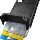 Scooch for iPhone 13 Mini Case with Card Holder, Wingmate Wallet Case with Hidden Card Slot and RFID Protection for up to 4 Cards, 10-Foot Drop Protection, Black