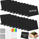 40 Pack Food Labels for Party Buffet - 4"x3" Mini Chalkboard Signs - Food Signs for Buffet - Catering Supplies Buffet Display for Food Display, Pastry Tags, Price Tags, Name Tags