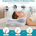 Cervical Pillow for Neck Pain Relief - Ergonomic Pillow for Sleeping Side Sleeper Pillow for Adults, Contour Neck Pillow Cooling Memory Foam Pillows, Orthopedic Bed Pillow for Back Stomach Sleepers