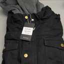 Pursky Men's Canvas Cotton Military Casual Field Jacket Outerwear With Removable Hood 2XL