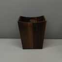 ETELI Wood Waste Basket Small Trash Can for Office Rectangular Trash Can Decorative with 2 Handles for Bathroom Bedroom Kitchen Hotel (Brown)