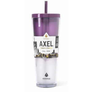 Manna™ Axel™ Plastic Tumbler & Straw Set - Purple