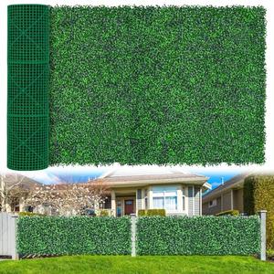 Yangrass Boxwood Roll Panels, 48"x140" Artificial Ivy Privacy Fence Screen, UV-Anti Faux Boxwood Roll Grass Wall Panels for Garden Patio Balcony Privacy