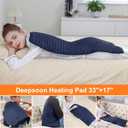 Deepsoon Heating Pad,Electric Heating Pads for Back,Neck,Moist Heating Pad for Abdomen Shoulder Knee Legs,Dry/Moist Heat&Auto Shut Off,Mother's Day Birthday for Men and Women,Navy Blue,33x17 Inch