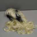 70s 80s Rocker Mullet Wig Set for Men | Dark Roots Short Blonde Wavy Wigs for Men's Halloween Cosplay Party with 6 Earrings and Mustache