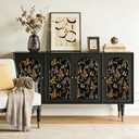 practicalWs Black Floral Peel and Stick Wallpaper 17.5"x393" - Vintage Gold Leaf Wall Paper Boho for Bathroom - Removable Dark Contact Paper - Self Adhesive Vinyl Wallpaper for Bedroom Walls Decor