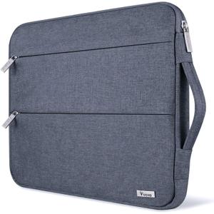 Voova 13 13.6 Inch Laptop Sleeve Case Compatible with MacBook Air/MacBook Pro 13 M2/M1,13.5 Surface Laptop 5/4, Surface Pro X / 9/8, iPad Pro 12.9,Waterproof Computer Bag Cover with Handle,Dark Grey (12.6-13.6 Inch)