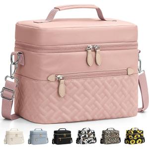 Capolo Lunch Box for Women Men Adults,Insulated Lunch Bag Leakproof Lunch Cooler Box with Removable Strap Cute Lunch Tote Bags Reusable Thermal Lunchbox for School Work Picnic(Small,Pink)