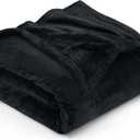 Utopia Bedding Fleece Blanket California King Size Black 300GSM Luxury Fuzzy Soft Anti-Static Microfiber Bed Blanket (102x96 Inch)