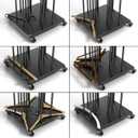 Hanger Organizer Stacker,4 in 1 Hanger Rack Stand with Swivel Caster Wheels for Laundry Room, Retail Store (Black, 1), Large