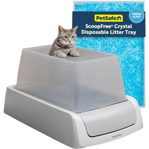 PetSafe ScoopFree Crystal Pro Legacy Self-Cleaning Automatic Litter Box - Top-Entry Motion-Sensing Cat Box with Integrated Health Counter - Includes 1 Disposable Crystal Litter Tray