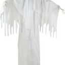 Haunted Hill Farm Life-Size 6-Ft Scary Talking Ghost Halloween Animatronic with Touch Activated Lights and Sound, Battery Operated Indoor or Covered Outdoor Decorations, Creepy Props