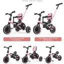 besrey 5-in-1 Toddler Tricycle with Push Handle, Grow with Me Kids Trike for 1-3 Years, Balance Bike & Tricycle, Adjustable Parent Steering, Safety Seat with Backrest