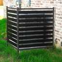 Metal Air Conditioner Fence 2 Panels - 40.27" W x 54.6" H Outdoor Privacy Screen, No Dig Wooden Privacy Screen for AC Unit, Trash Can, Pool Equipment, Yard Garden,Black
