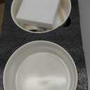 Ceramic Elevated Dog Bowls, 8.0inch Pet Food and Water Bowl Set for Large Dogs, 7.5 Cups Dog Bowls Raised with Wood Stand, 61OZ, White