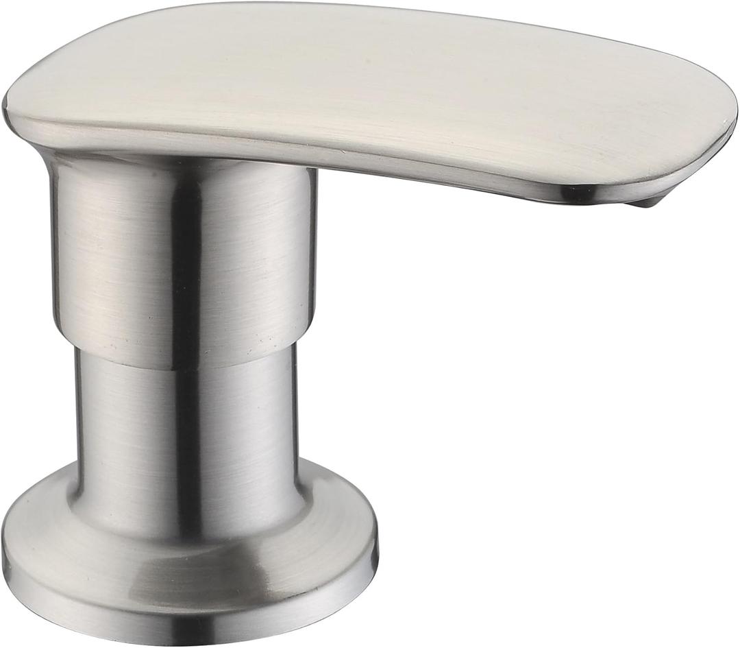 Brushed Nickel Built-in Kitchen Sink Soap Dispenser - 17OZ Stainless Steel Countertop Pump, Durable Zinc Alloy Nozzle for Kitchen Sink