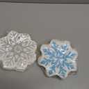 Honoson 100 Pcs Snowflake Napkins Bulk 3 Ply Christmas Paper Napkins 6.5 x 6.5 Inch Winter Silver Blue Snowflake Cocktail Guest Hand Towels for Christmas Winter Holiday Dinner Party Supplies