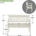 OSP Home Furnishings Wakefield Country Style Wood Storage Bench with Scrolled Arms and Hidden Storage, White, 42.75 Inches X 22.75 Inches X 35.5 Inches