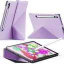 INFILAND Case for Samsung Galaxy Tab S10 Lite/Tab S10 FE/ S9 FE 5G 10.9 Inch/Tab S9 11 Inch, Slim Protective Cover with Multi-Angle Magnetic Origami Stand, Auto Wake/Sleep (Lilac Purple)