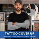 Arm Sleeves for Men Women Upf 50 Compression Arm Sleeve for UV Blocking Protection (White, M)