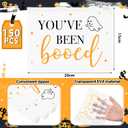 100 Pcs Halloween Makeup Cosmetic Bag Bulk PVC You Have Been Booed Bag Halloween Boo Basket Stuffer Item Ghost Party Favor Toiletry Travel Pouch with Zipper for Candy Goodie Birthday Gift Accessory