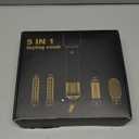 5 in 1 Blow Dryer Brush, Upgrade Hair Dryer Brush Air Curler Air Curling Wrap Styler, Detachable Hot Air Brush Negative Ion Curling Brush Iron, Hair Styling Tools for Drying Curling Straightening (Black Gold)