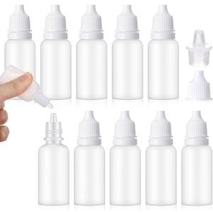 10Pcs 15ml Small Plastic Bottles, Small Goteros De Plastico with Fine Tip, Mini Eye Dropper Bottle for Essential Oils, Solvents, Saline, Etc