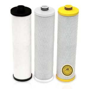 Aquasana Replacement Filter Cartridges | Fit Claryum 3-Stage Max Flow Under Sink Water Filter | WQA Certified to Reduce Up to 99.99% of PFAS, Microplastics, Lead & Chlorine | AQ-5300+R | AQ-C3M-R