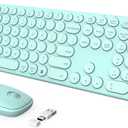 seenda Wireless Keyboard and Mouse, USB & Type C 2-in-1 Receiver, SK73-3 Full Size Green Wireless Keyboard Mouse Combo, Compatible for Windows, MacBook Pro/Air, Laptop, Desktop, PC - Mint Green
