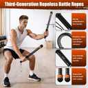 2 x YEYES Weighted Ropeless Battle Ropes - Heavy Duty Cordless Workout Ropes with Steel Spring Resistance for HIIT & Home Gym, Compact Full Body Fitness Equipment for Men & Women(Black)