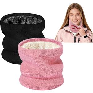 Winter Neck Warmer Gaiter: Windproof Thick Fleece Lined Warm Neck Scarf for Skiing Cycling Snowboarding for Men Women (Black)