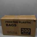 XPCARE 200Pack Frosted Plastic Gift Bags, 16x6x12 Clear Plastic Bags with Handles for Small Business, Boutiques, Retail Stores, Gifts & Merchandise(White)