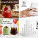 40 Pack 13.5oz Clear Plastic Stemless Wine Glasses - Unbreakable BPA-Free Recyclable Origami-Style Ribbed Disposable & Reusable for Birthday, Weddings, Parties